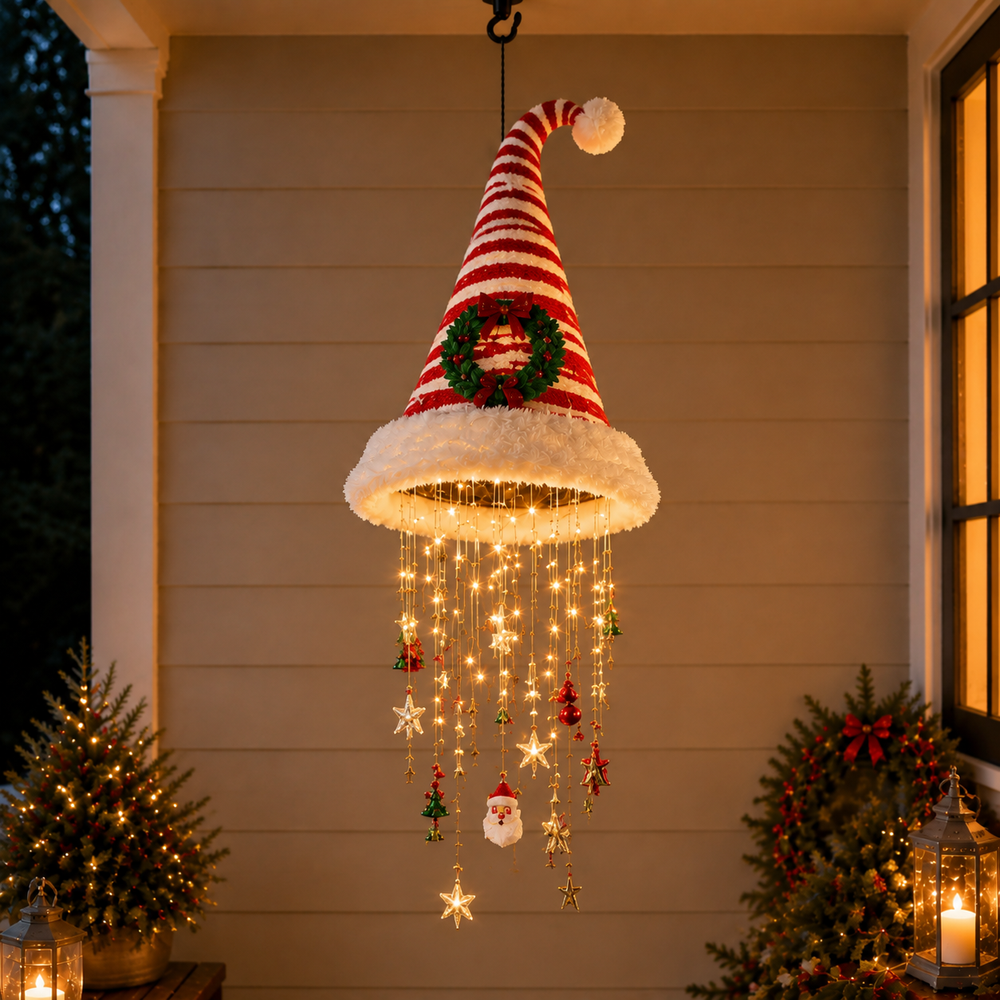 Candy Cane Striped Santa Hat