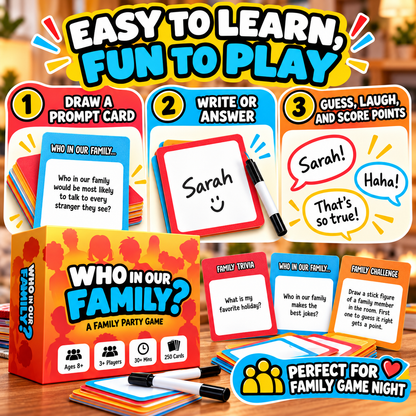 😂 Family Reveal Game™ – Hilarious Guessing & Challenge Game for Family Night