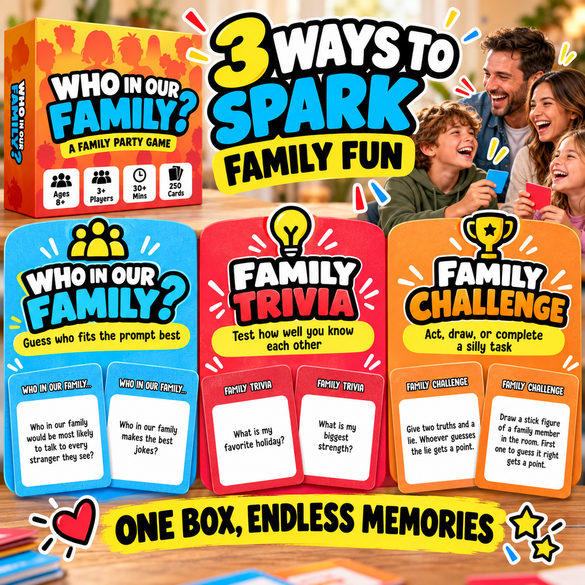 😂 Family Reveal Game™ – Hilarious Guessing & Challenge Game for Family Night