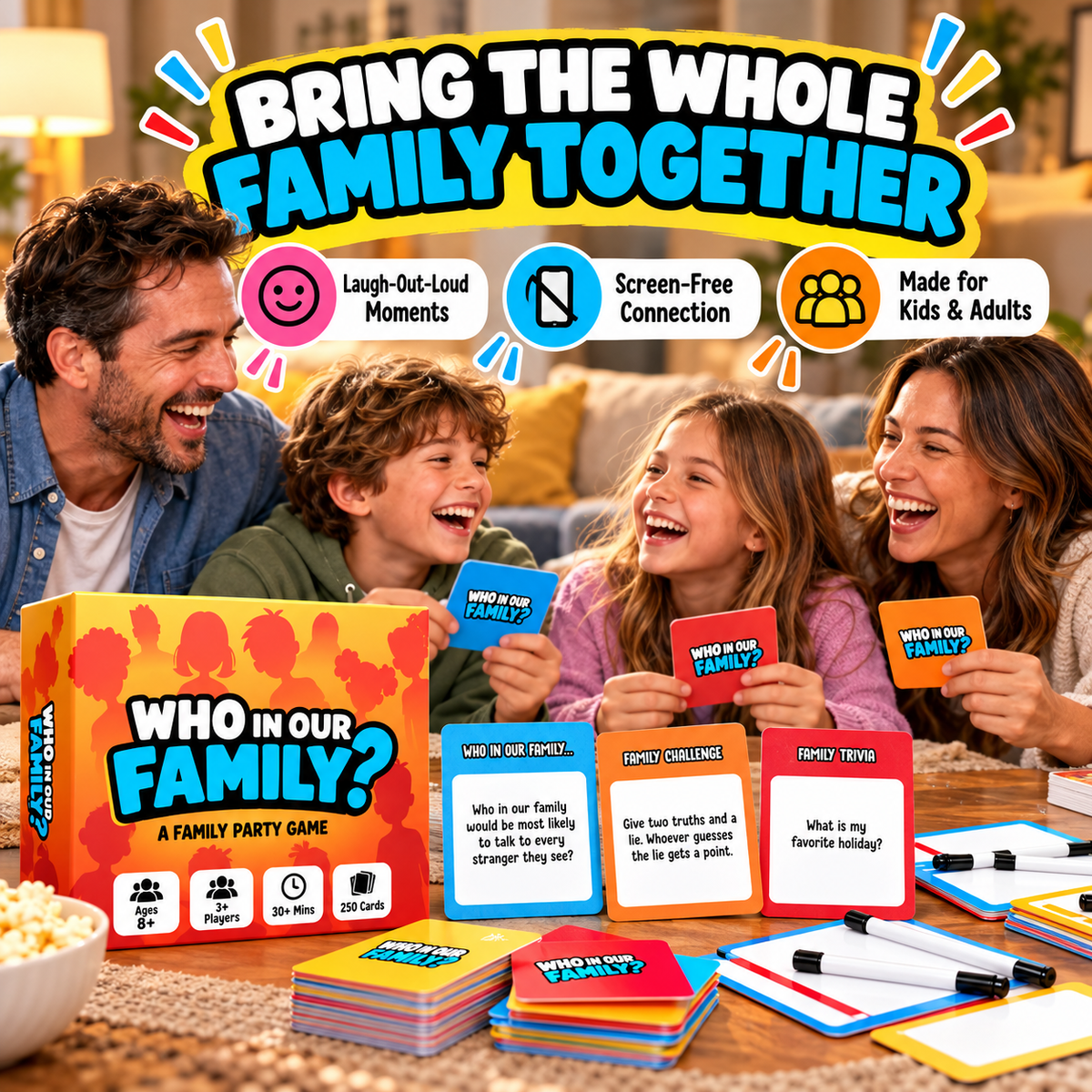 😂 Family Reveal Game™ – Hilarious Guessing & Challenge Game for Family Night