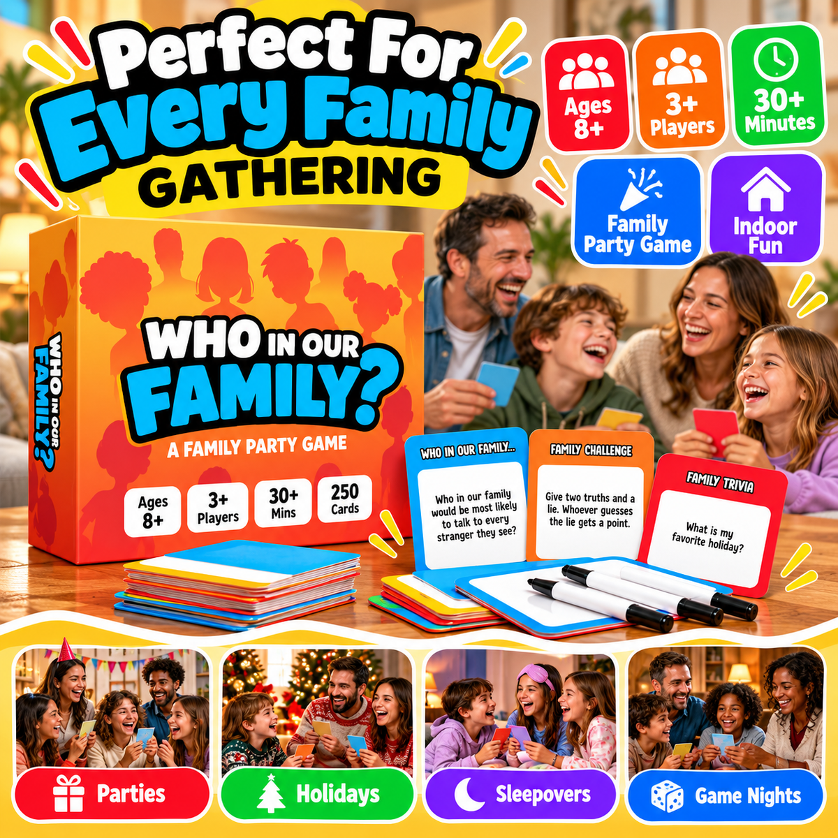 😂 Family Reveal Game™ – Hilarious Guessing & Challenge Game for Family Night