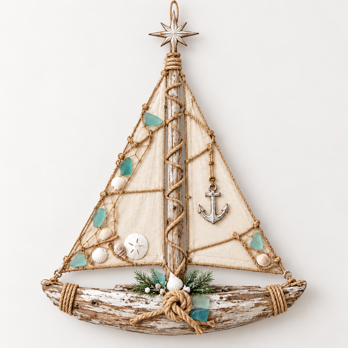 ⛵️Harbor Lights Sailboat Christmas Tree – Lighted Coastal Wall Decor