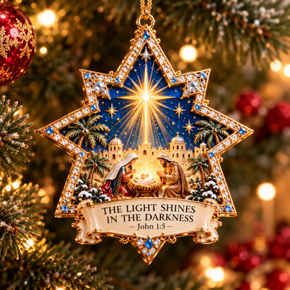 ✨ The Promise of Christmas— 6-Piece Christian Nativity Ornament Collection