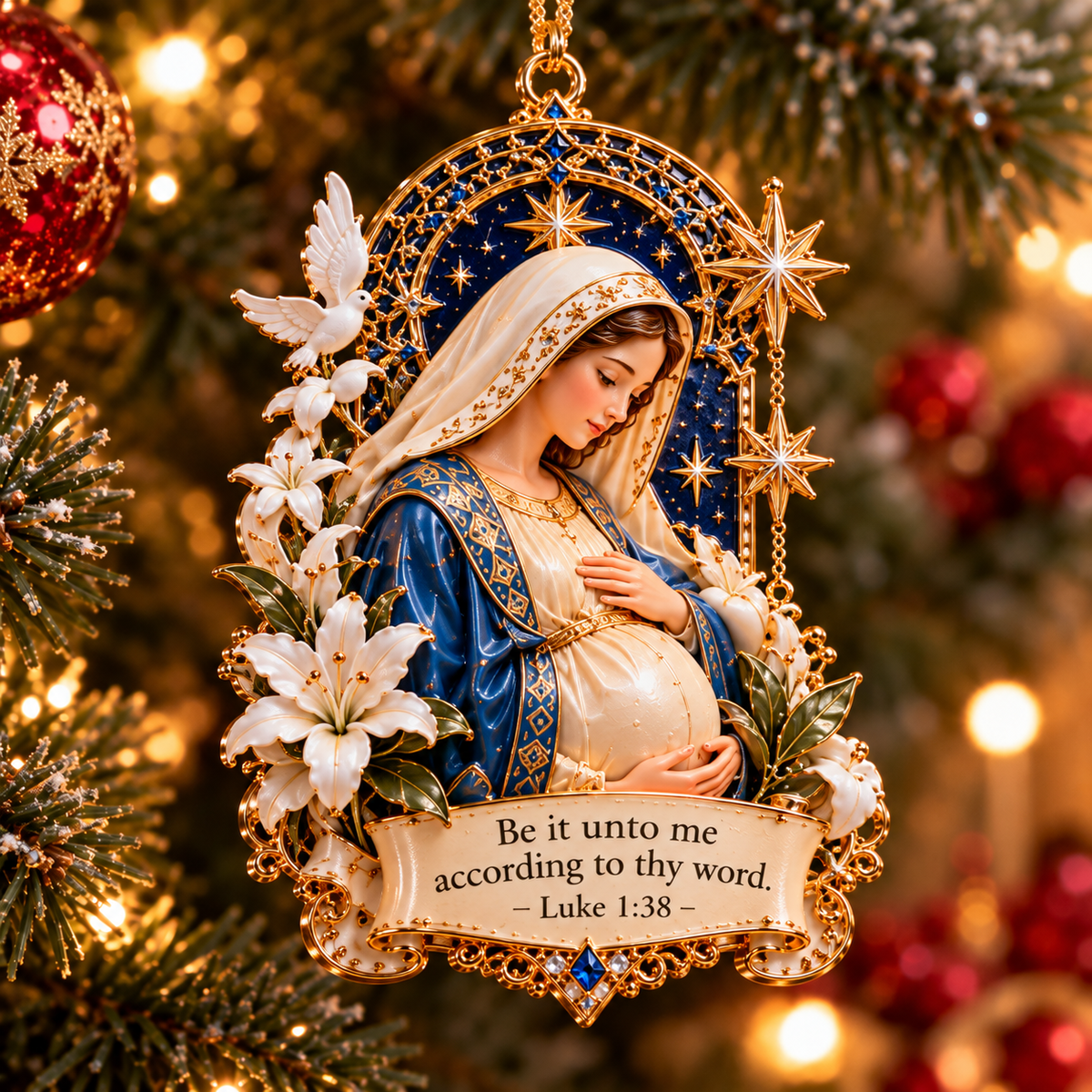 ✨ The Promise of Christmas— 6-Piece Christian Nativity Ornament Collection
