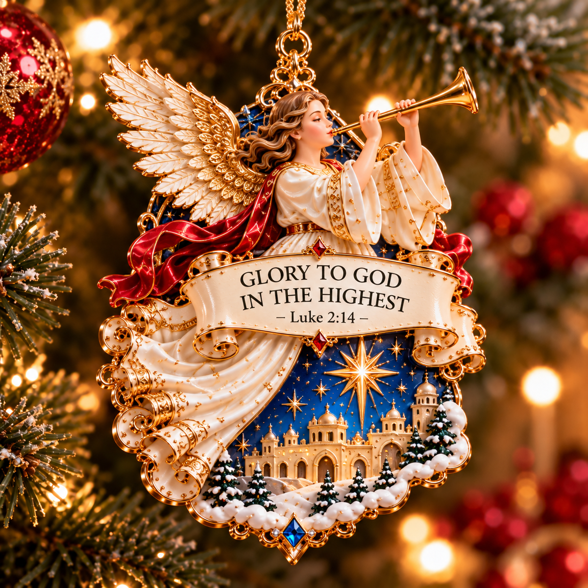 ✨ The Promise of Christmas— 6-Piece Christian Nativity Ornament Collection