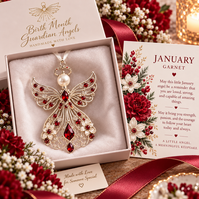 January Garnet Birth Month Guardian Angel