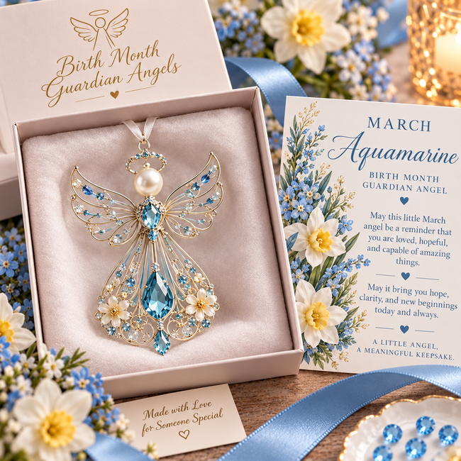March Aquamarine Birth Month Guardian Angel