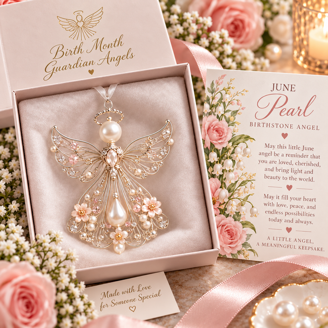 June Pearl Birth Month Guardian Angel
