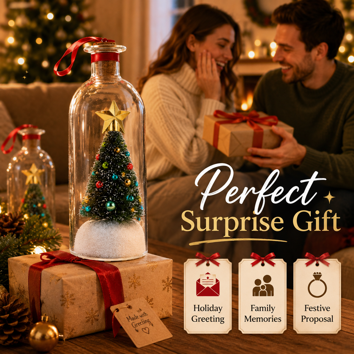 🎅Early Christmas  Sale🎄 Recordable Christmas Tree Message In A Bottle