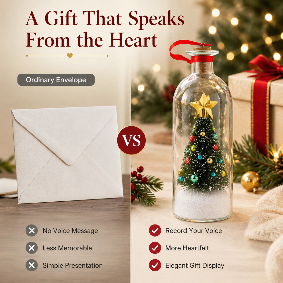 🎅Early Christmas  Sale🎄 Recordable Christmas Tree Message In A Bottle