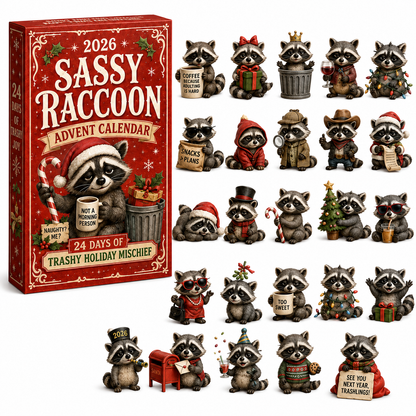 🦝🎄 2026 Sassy Raccoon Advent Calendar – 24 Days of Sarcasm & Mischief 🎁