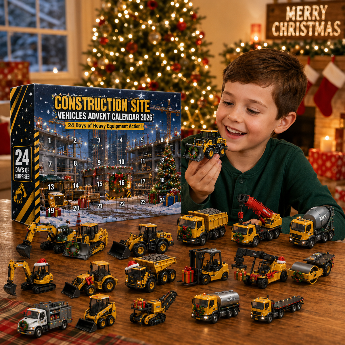 Christmas Construction Site Vehicles Advent Calendar daily reveal