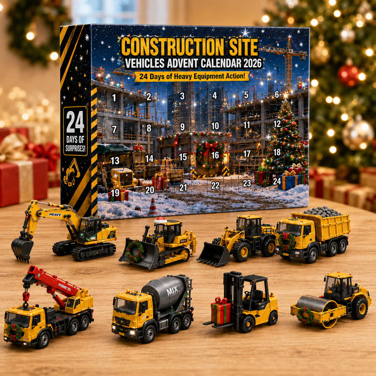 🚜 Heavy Equipment Advent Calendar 2026 – 24 Construction Machines to Collect 🎄