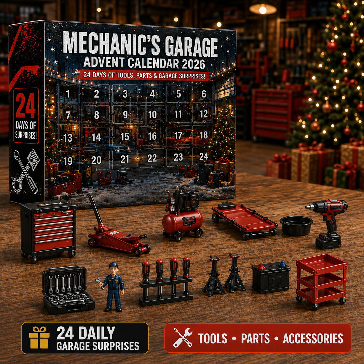 🔧 Mechanic’s Garage Advent Calendar 2026 – 24 Days of Tools, Parts & Garage Surprises 🎄