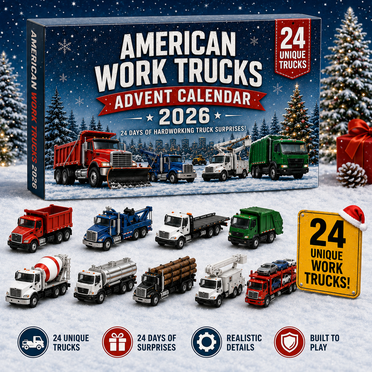 🚛 American Work Trucks Advent Calendar 2026 – 24 Hardworking Trucks to Collect 🎄