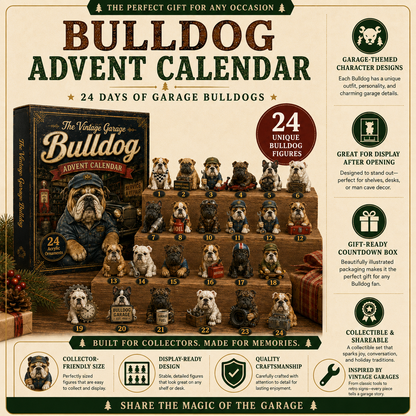 🔥49% Off Last Day -🔧 Vintage Garage Bulldog Advent Calendar 2026 – 24 Days of Classic Bulldog Garage Surprises