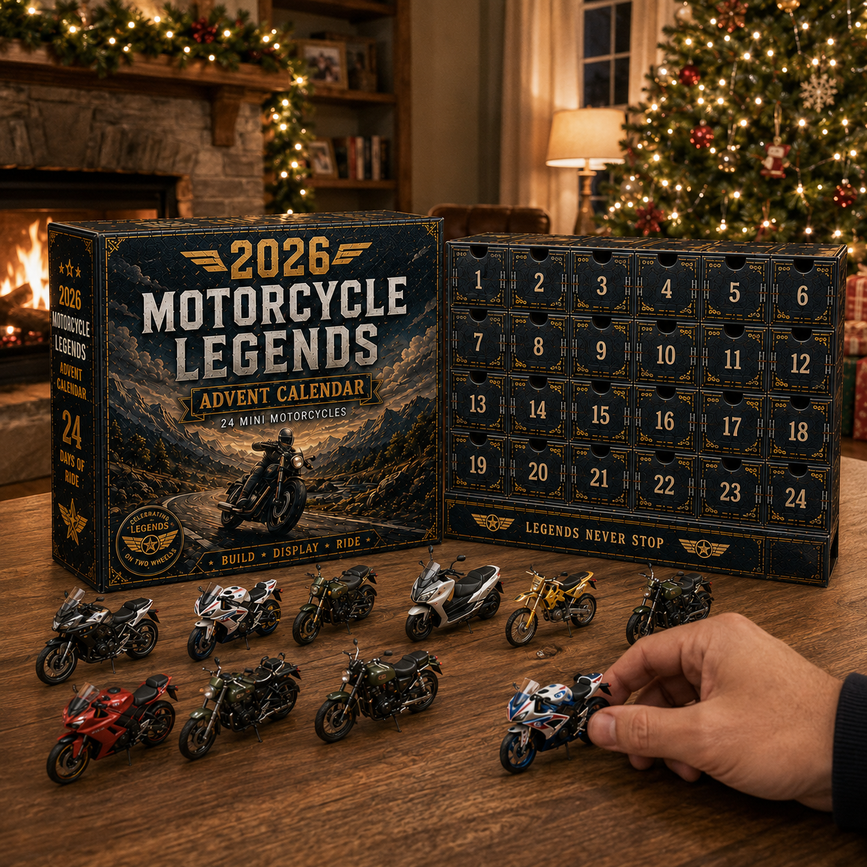 🏍2026 Motorcycle Legends Advent Calendar – 24 Days, 24 Mini Motorcycles, 24 Legendary Rides