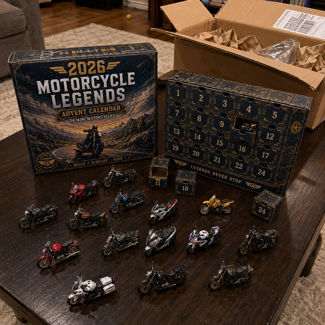 🏍2026 Motorcycle Legends Advent Calendar – 24 Days, 24 Mini Motorcycles, 24 Legendary Rides