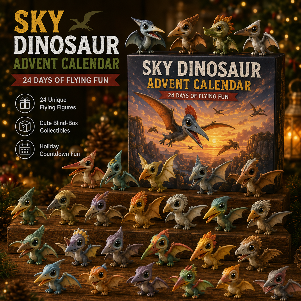 🦖Dinosaur Advent Calendar, 24‑Day Christmas Countdown Calendar
