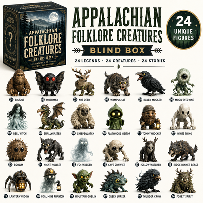 🌲👁️ Appalachian Folklore Creatures Collector Box – 24 Legends, 24 Creatures, 24 Stories