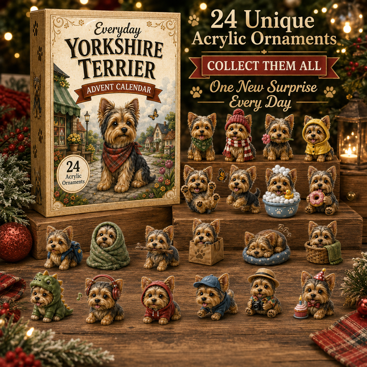 Yorkshire Terrier Advent Calendar Christmas Display