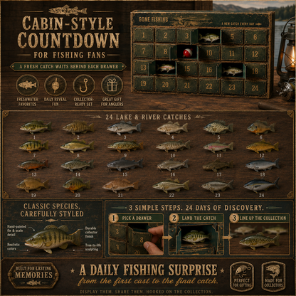 24-Day Fishing Advent Calendar – 24 Unique Fish & Ocean Collectibles 🎣🐟