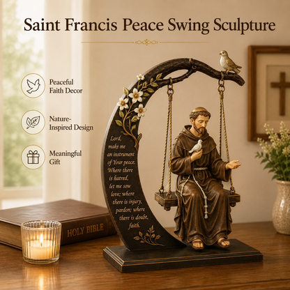 Faith-Inspired Swing Sculpture ✝️🕊️ – Christian Religious Figure Home Decor & Meaningful Gift 🎁