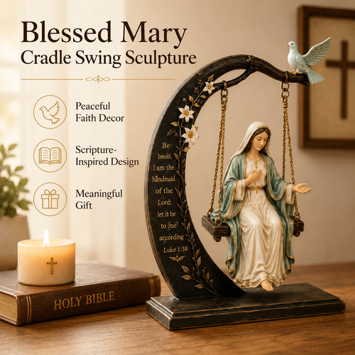 Faith-Inspired Swing Sculpture ✝️🕊️ – Christian Religious Figure Home Decor & Meaningful Gift 🎁