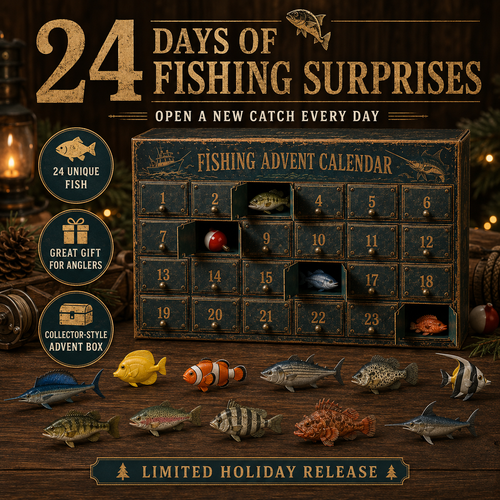 24-Day Fishing Advent Calendar – 24 Unique Fish & Ocean Collectibles 🎣🐟