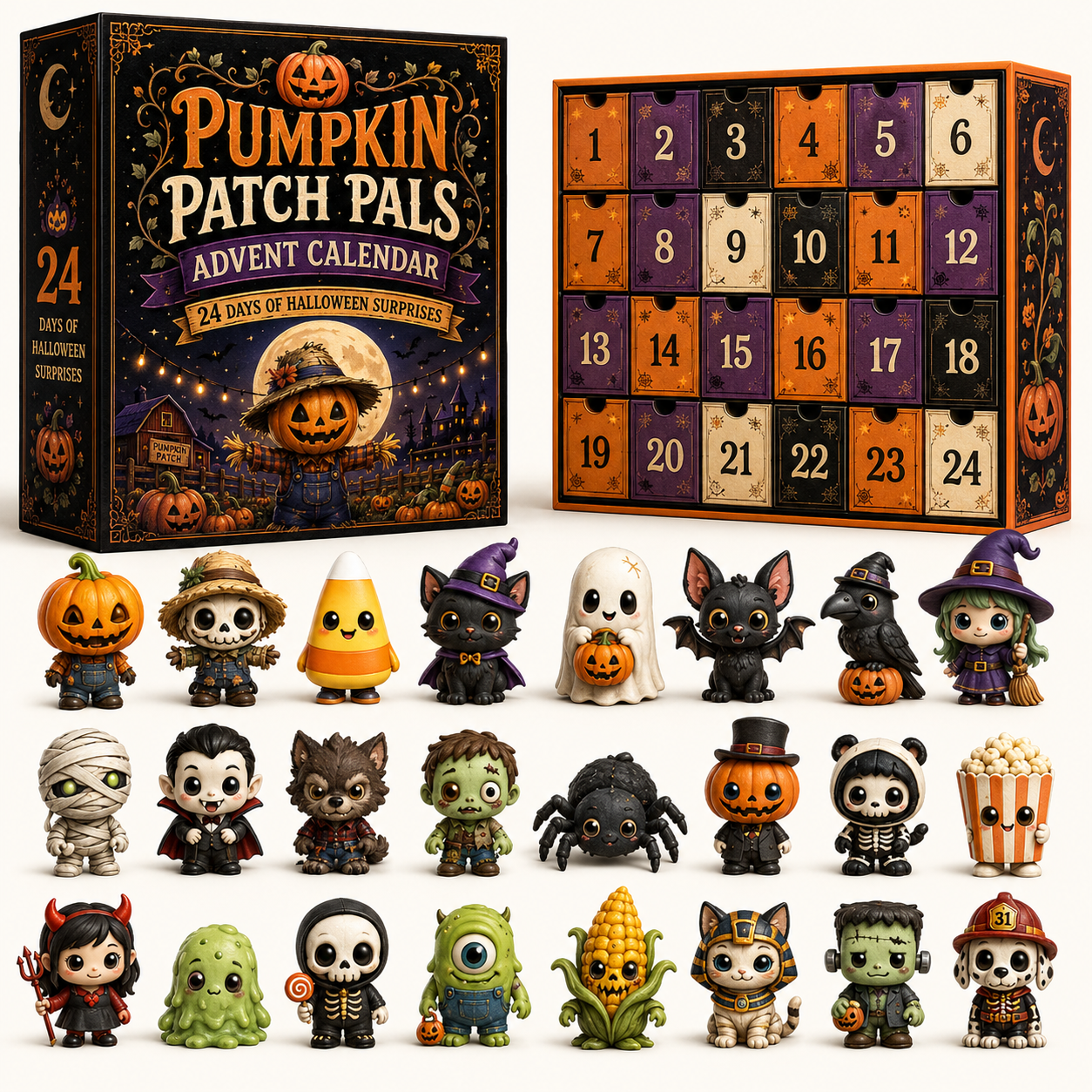 ⏳ Last Day 49% OFF – 💀 2026 Skull Halloween Advent Calendar | 24 Unique Collectible Skull Characters with Vampire, Pirate, Wizard & Monster Designs 🎃