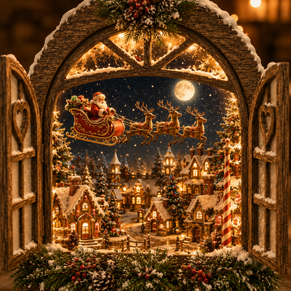 🎄 Secret Christmas Windows Collection – 6 Magical 3D LED Christmas Wall Scenes
