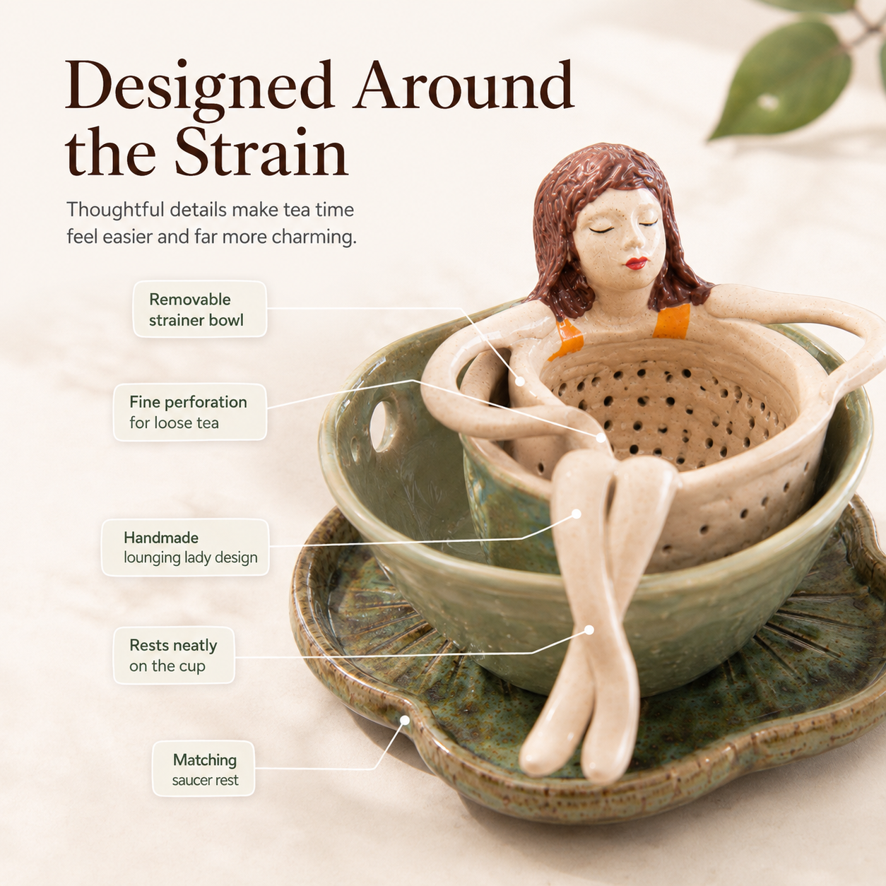 Ceramic Tea Strainer Features