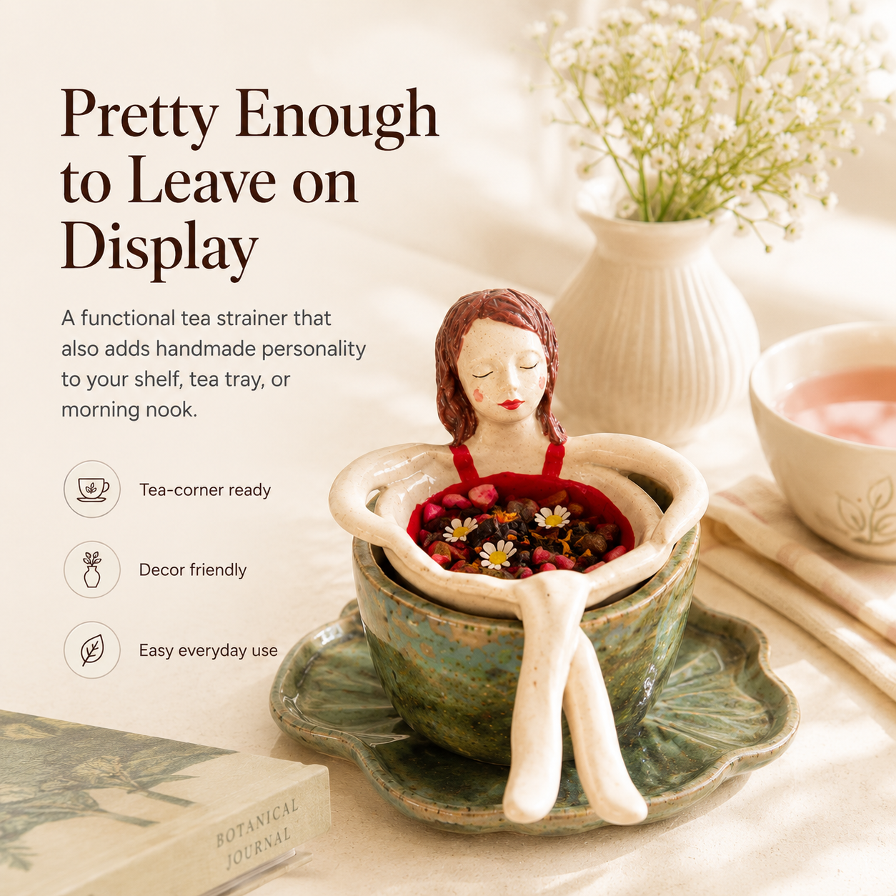 Ceramic Tea Strainer Display