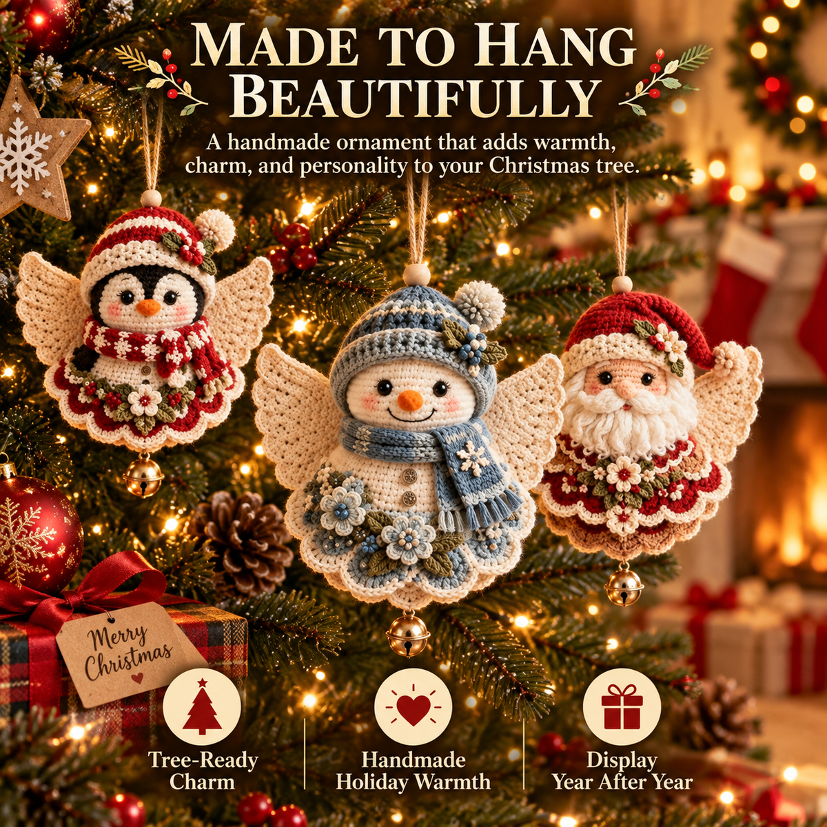 🎄 DIY Crochet Christmas Angel Ornament Kit – Make, Hang & Treasure✨