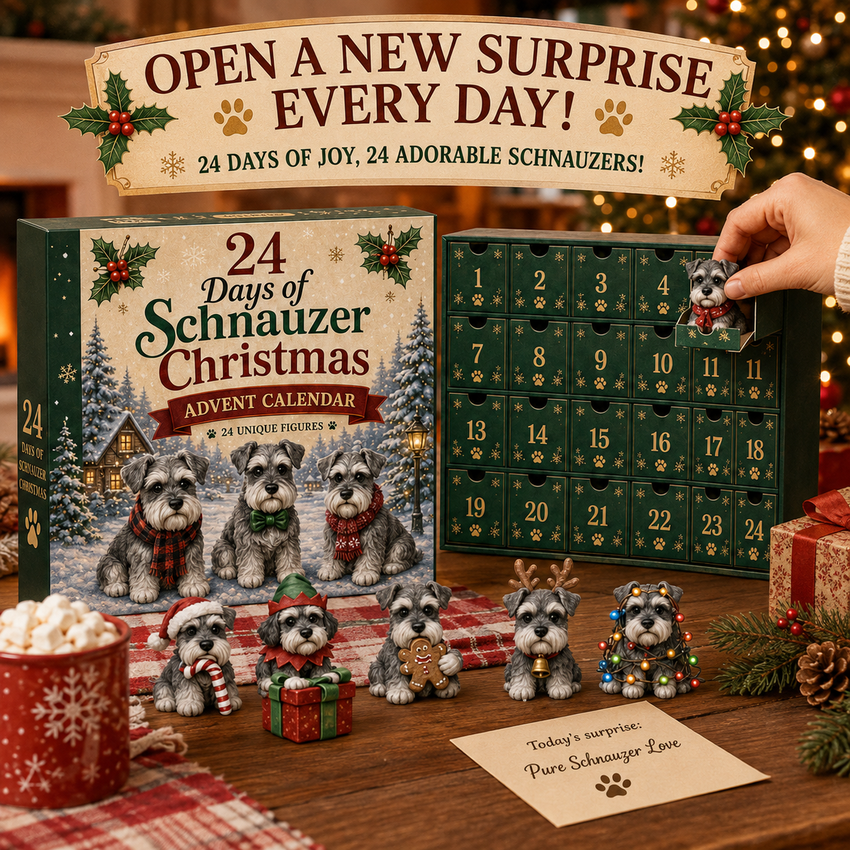 Open one Schnauzer surprise every day