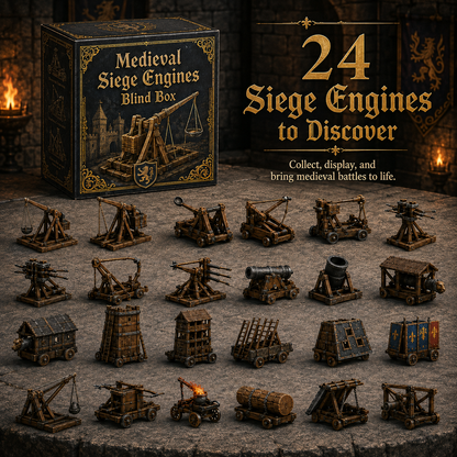 Medieval Siege Engines Blind Box – 24 Unique War Machines 🏰⚔️