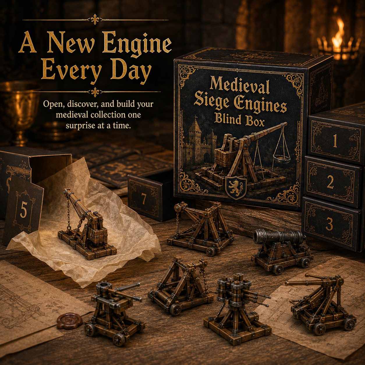 Medieval Siege Engines Blind Box – 24 Unique War Machines 🏰⚔️