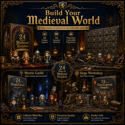 🏰 24 Days of Medieval Kingdom Advent Calendar – Knights, Dragons & Castle Collectibles 🐉⚔️