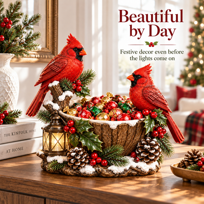 🎄 49% OFF | Lighted Cardinal Treat Bowl – A Cozy Christmas Centerpiece for Home