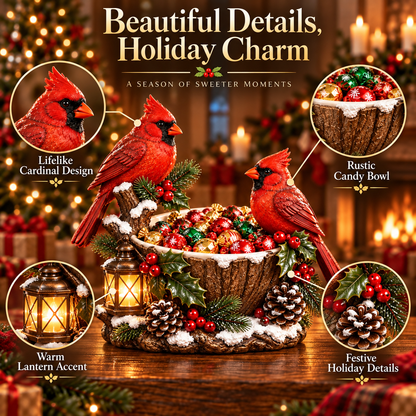 🎄 49% OFF | Lighted Cardinal Treat Bowl – A Cozy Christmas Centerpiece for Home