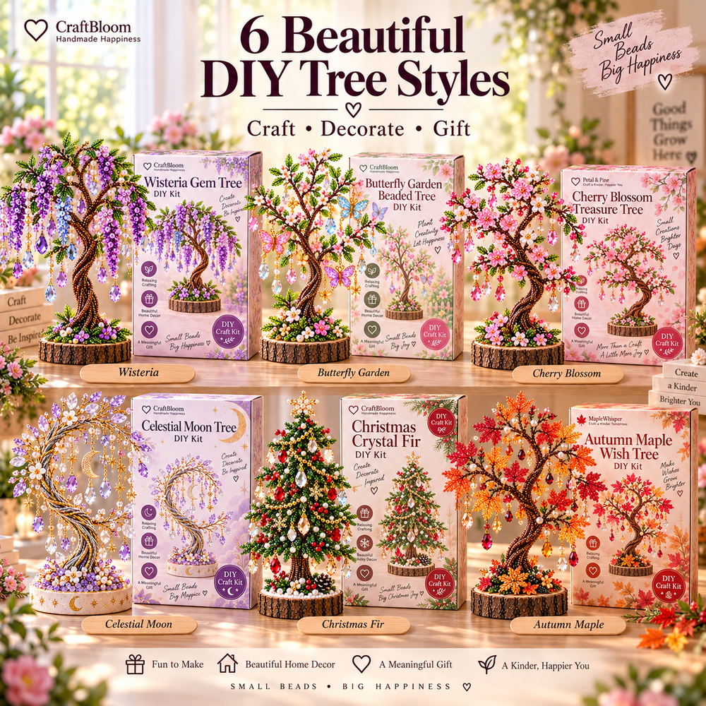 🌳 DIY Beaded Tree Kit – Decorative Bead Craft Collection