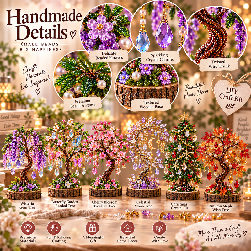 🌳 DIY Beaded Tree Kit – Decorative Bead Craft Collection