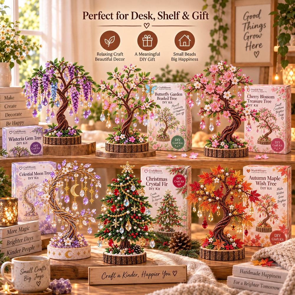 🌳 DIY Beaded Tree Kit – Decorative Bead Craft Collection