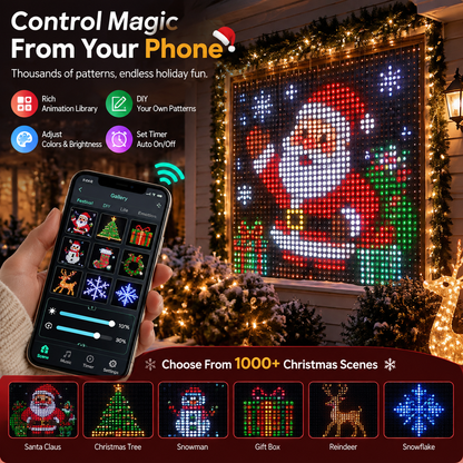 🔥LAST DAY 49% OFF -🎄 Smart Pixel Curtain Lights™ | App-Controlled RGB Holiday Display