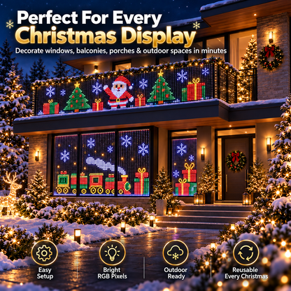 🔥LAST DAY 49% OFF -🎄 Smart Pixel Curtain Lights™ | App-Controlled RGB Holiday Display