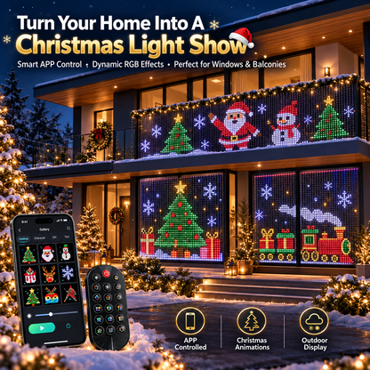 🔥LAST DAY 49% OFF -🎄 Smart Pixel Curtain Lights™ | App-Controlled RGB Holiday Display