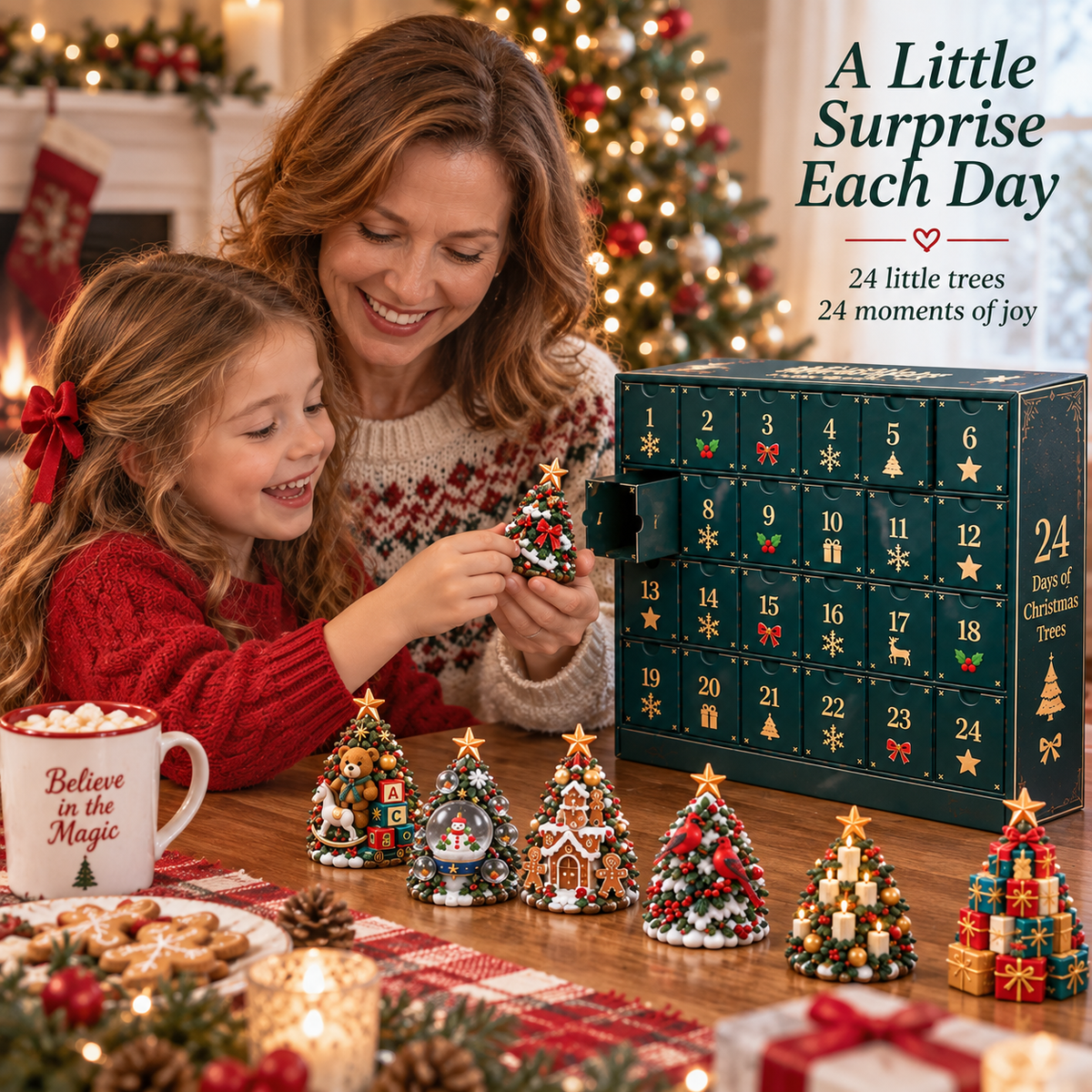🎄 24 Days of Christmas Trees Advent Calendar – 24 Unique Mini Tree Collectibles