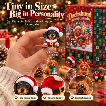 🎄 24 Days of Dachshund Joy™ – Christmas Advent Calendar with 24 Collectible Dachshund Figurines