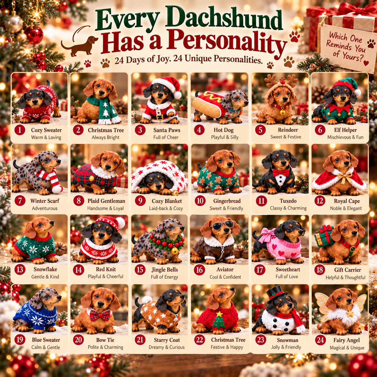 Every dachshund has a personality collectible character guide