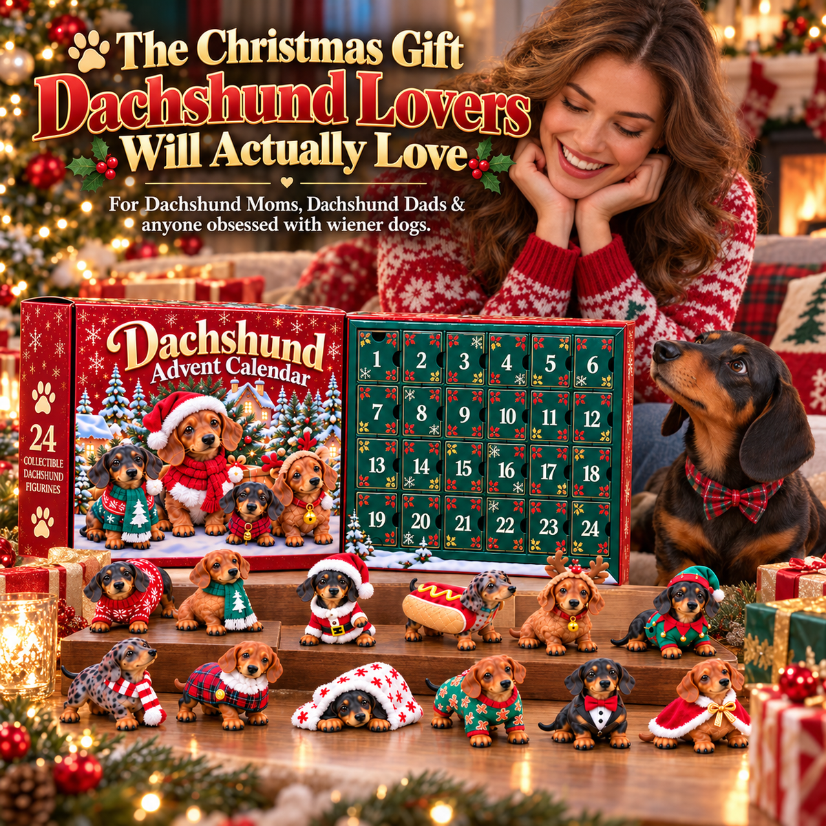 Christmas gift for dachshund moms dads and dog lovers